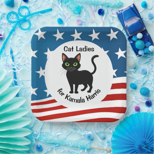 キャットレディースフォーカマラハリスデザイン ペーパープレート (パーティー)
