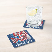 キャットレディースフォーカマラ2024民主党員 スクエアペーパーコースター (インサイチュ)