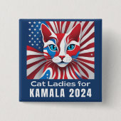 キャットレディースフォーカマラ2024民主党員 缶バッジ (正面)