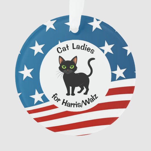 キャットレディースフォーハリス/ウォルズデザインアクリルオーナメント オーナメント (正面)
