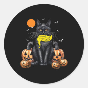 キャットレディースフォーKamala Harrisハロウィンカボチャ ラウンドシール