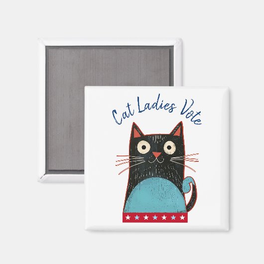 キャットレディース投票スクリプトフェミニスト素朴カイおもしろいー マグネット (正面/裏面)