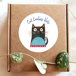 キャットレディース投票スクリプト素朴フェミニストはっきりしたカワイイ ラウンドシール