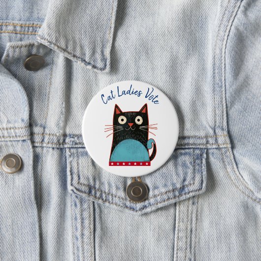 キャットレディース投票素朴脚可愛はっきりしたい愛国心 缶バッジ (インサイチュ)