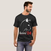 キャットレディースfor Kamala おもしろい Cat 2024社長 Tシャツ (正面フル)