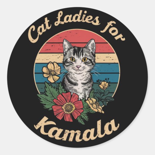 キャットレディースFor Kamala (4) ラウンドシール (正面)