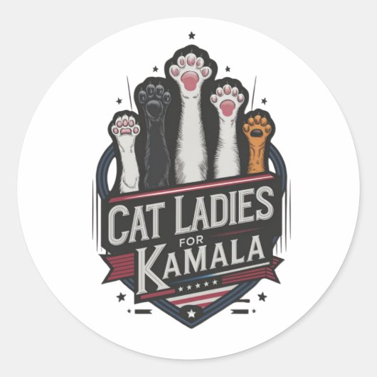 キャットレディースFor Kamala (7) ラウンドシール (正面)