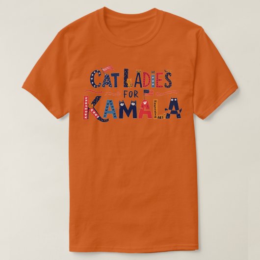 キャットレディースKAMALA DODDLES電話ケース1 Tシャツ (デザイン正面)