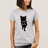 キャットレディーブラック子猫ゴシック猫 Tシャツ (正面)