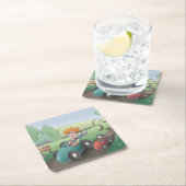 キャットレディーロードラリースクエア紙コースター スクエアペーパーコースター (インサイチュ)