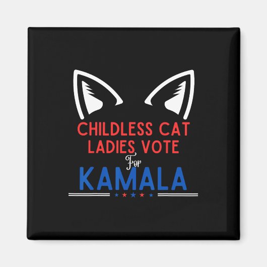 キャットレディ投票Kamala Harris Dog Mom投票Blue 20 マグネット (正面)