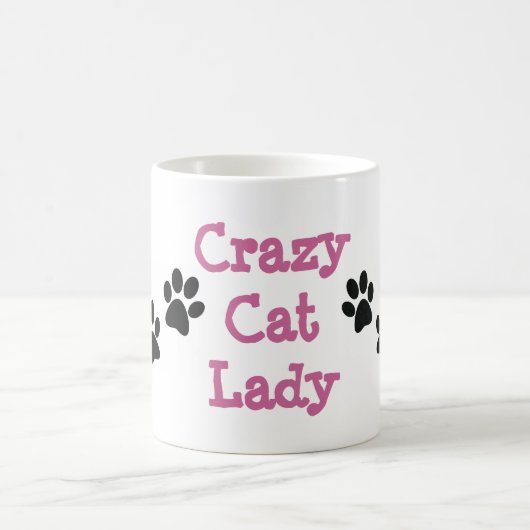 キャットレディ熱狂するーポープリンツデザインコーヒーマグ ツートーンマグカップ (中央)