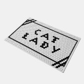 キャットレディ猫好きタイル ドアマット (アングル)