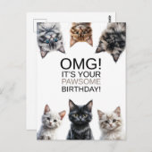 キャットレディ誕生日 | OMG!お前の誕生日だおもしろい ポストカード (正面/裏面)
