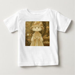 キャットレディ・スノー – ビクトリア調の猫と紅茶 ベビーTシャツ