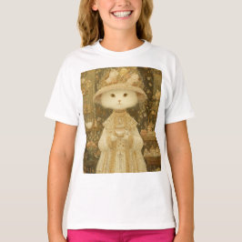 キャットレディ・スノー – ビクトリア調の猫と紅茶 Tシャツ