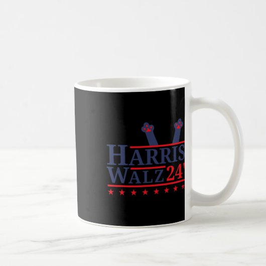 キャットレディFor Kamala Harris Tim Walz 2024選挙 コーヒーマグカップ (右)