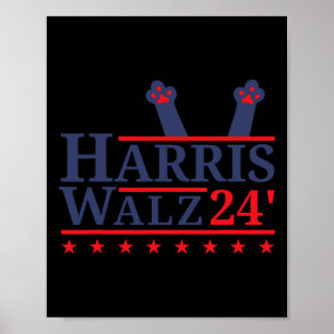 キャットレディFor Kamala Harris Tim Walz 2024選挙 ポスター