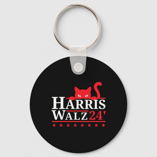 キャットレディFor Kamala Harris Tim Walz Vp 2024 キーホルダー (正面)