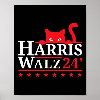 キャットレディFor Kamala Harris Tim Walz Vp 2024 ポスター