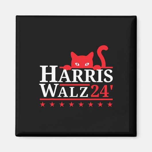 キャットレディFor Kamala Harris Tim Walz Vp 2024 マグネット (正面)