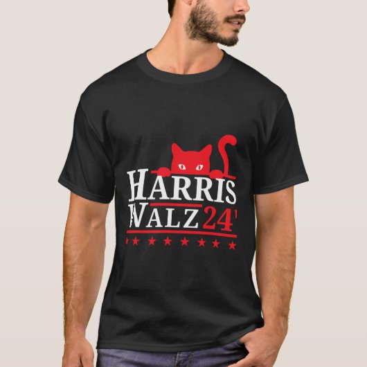 キャットレディFor Kamala Harris Tim Walz Vp 2024 Tシャツ (正面)