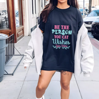 キャットレディTシャツの女性は、あなたが望む人になれ トライブレンドTシャツ
