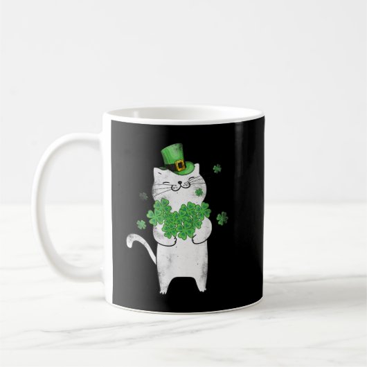 キャットレプレシャン猫好きシャムロックセントパトリックのダ コーヒーマグカップ (左)