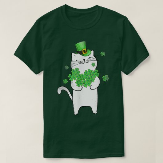 キャットレプレシャン猫好きシャムロックセントパトリックの日 Tシャツ (デザイン正面)