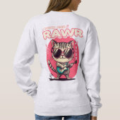 キャットロックアンドロールギターおもしろいミュージシャンTシャツ スウェットシャツ (裏面)