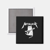 キャットロックバンドギターおもしろいクリスマスプレゼント マグネット (正面/裏面)