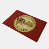 キャットロックミュージックエレクトリックギターゴールデンストライプシック ドアマット (アングル)