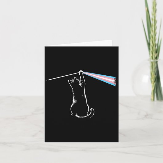 キャットロックミュージックトランスプライドLgbtトランスジェンダー猫ロー カード (正面)