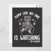 キャットローおもしろいプジャンピングスポーツ子猫恋人 ポストカード (正面/裏面)