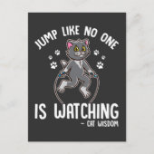 キャットローおもしろいプジャンピングスポーツ子猫恋人 ポストカード (正面)