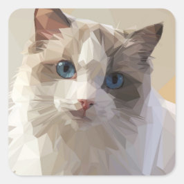 キャットローポリアート スクエアシール