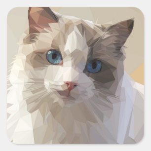 キャットローポリアート スクエアシール