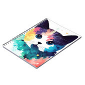 キャットワイルド自然アニマルカラー絵画アート ノートブック (左側)