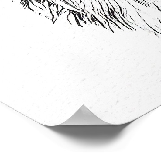 キャットワイルド自然動物イラストレーションアートスケッチ ポスター (角)