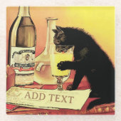 キャットワイングラスのコースター ガラスコースター (正面)