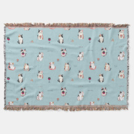 キャットワインブランケット：居心地の良いよくはしゃぐデザイン スローブランケット