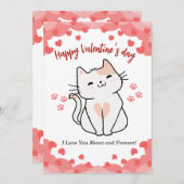 キャットヴァレンティーンズデイカードギフト猫好き シーズンカード (正面/裏面)