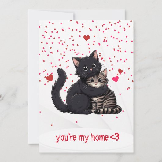 キャットヴァレンティーンズデイカード – かわいいキャットホリデーカード シーズンカード (正面)