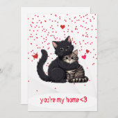 キャットヴァレンティーンズデイカード – かわいいキャットホリデーカード シーズンカード (正面/裏面)