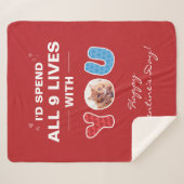 キャットヴァレンティーンズデイペットフォトカスタム シェルパブランケット (正面(横))