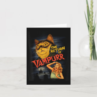 キャットヴァンパイアクリックホラーおもしろい映画グラフィックシャツ カード