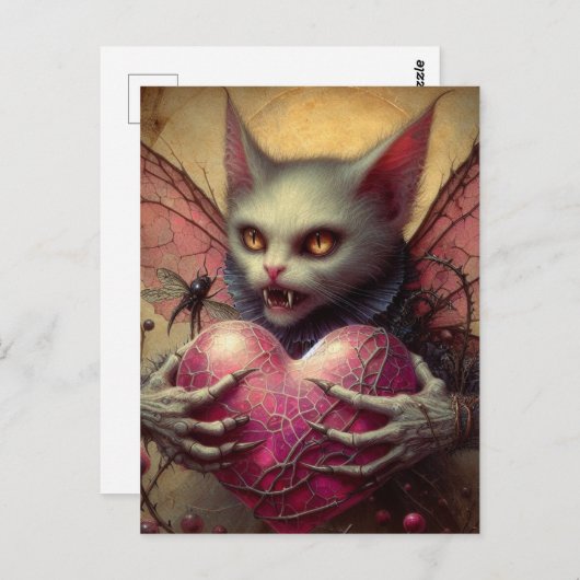 キャットヴァンパイアフェアリーピンクハートブランブル ポストカード (正面/裏面)