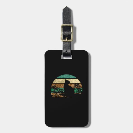 キャットヴィンテージ80スタイルキャットレトロ動揺して ラゲッジタグ (正面縦)