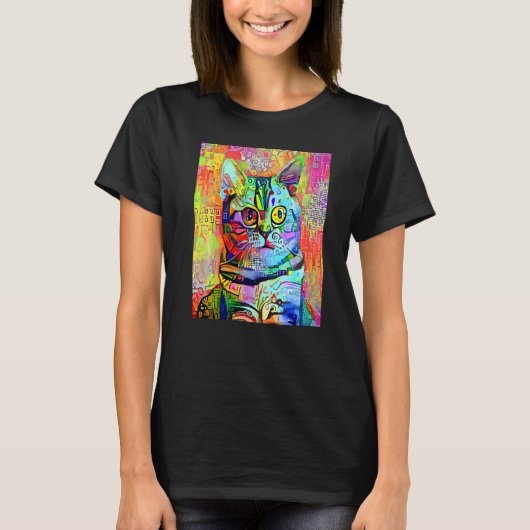 キャット印象派 子猫 僕は猫です お母さん お父さん Tシャツ (正面)