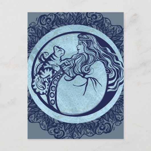 キャット女神バラ ポストカード (正面)